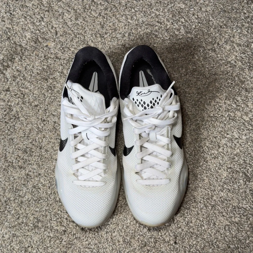 Nike Kobe 10 Fundamentals White Black Basketball Shoes 705317-100 Mens 10